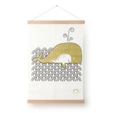 Tenture en coton - La baleine & son petit